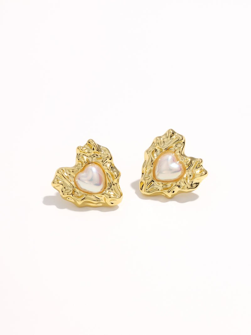 Fashion Irregular Heart Shape Pearl Earrings