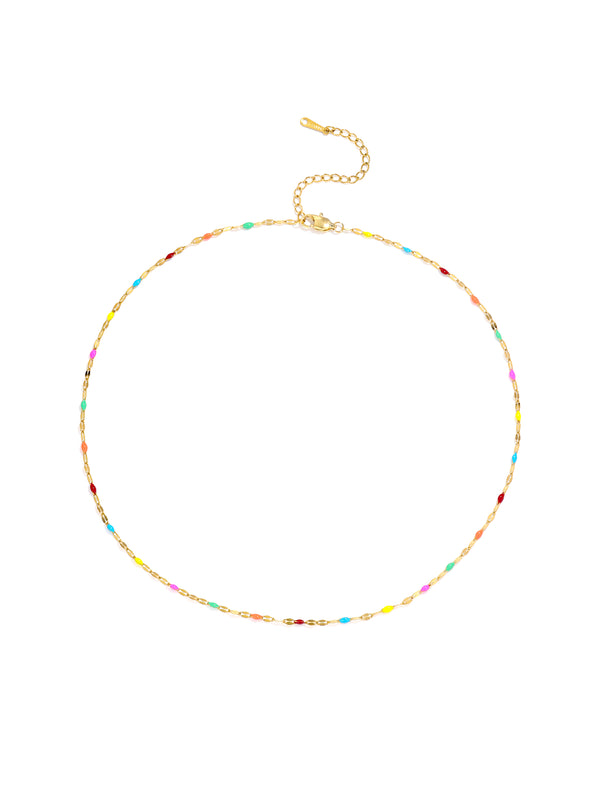 Holiday Rainbow Beaded Necklace