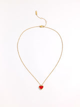 Elegant Fashion Red Heart Gold Long Necklace