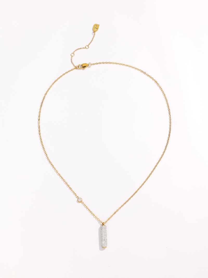 Fashion Gorgeous Alloy Pave Diamond Bar Necklace