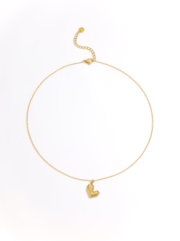 Heart Shape Pendant Gold Long Necklace