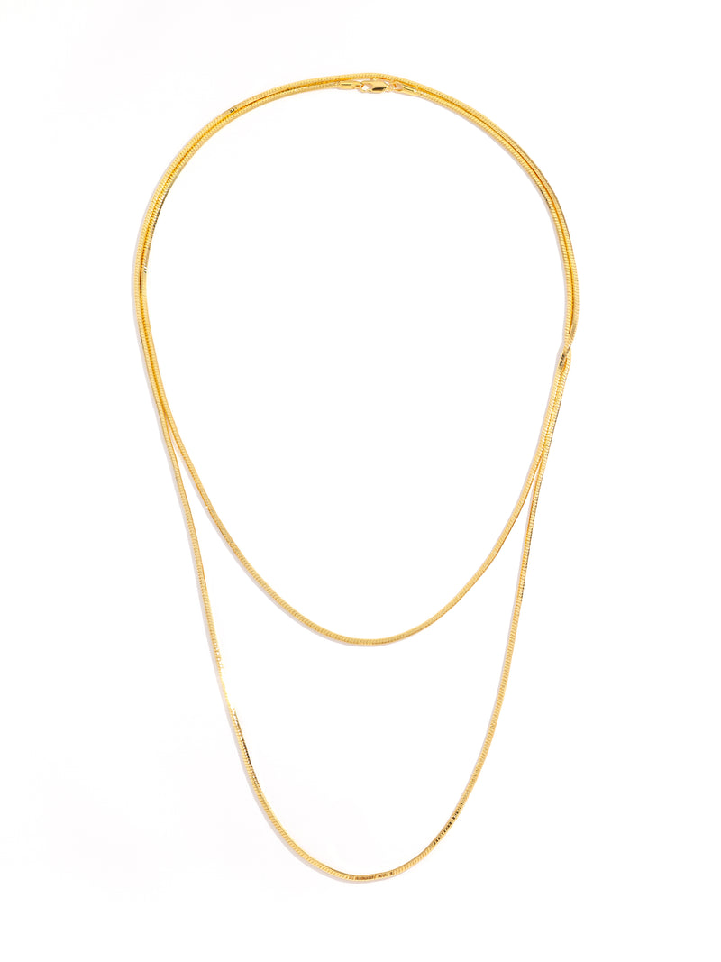 Gorgeous Silk Golden Double Chain Long Necklace