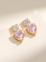 Fashion Crystal Heart Shape Pendant Dangle Earrings
