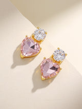Fashion Crystal Heart Shape Pendant Dangle Earrings
