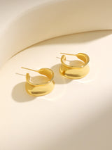 Fashion Minimalist Gold Wide Brimmed C-Shape Earrings