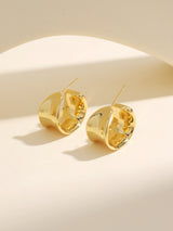 Fashion Minimalist Gold Wide Brimmed C-Shape Earrings