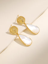 Fashion Island Gold Coin Teardrop Earrings