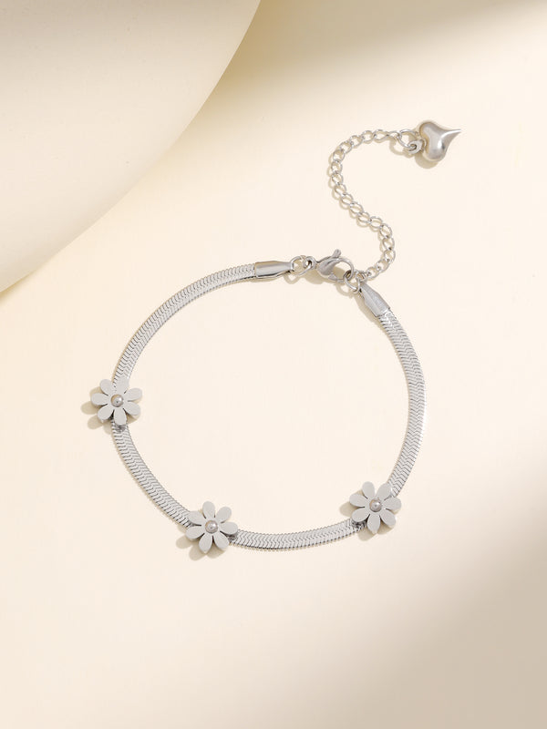 Stainless Steel Flower Fashion Sweet Bracelet