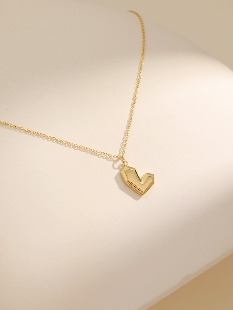 Heart Shape Pendant Gold Long Necklace