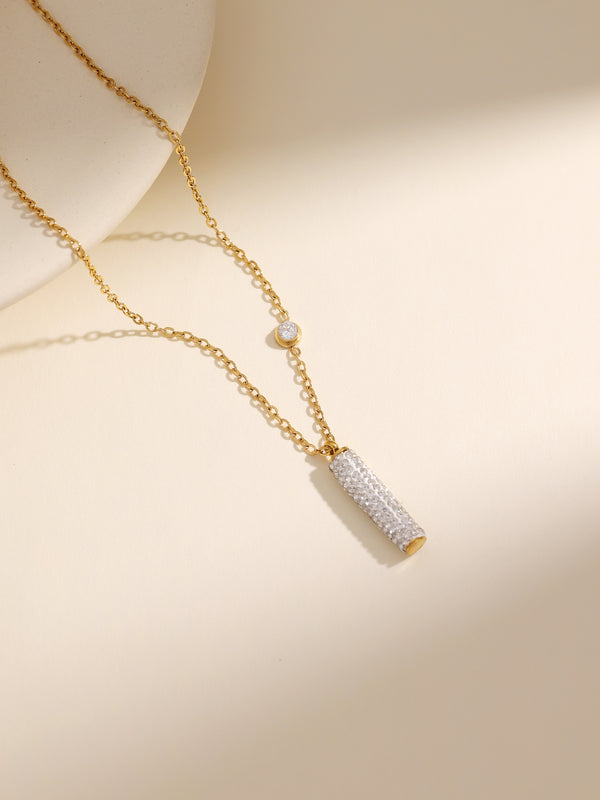 Fashion Gorgeous Alloy Pave Diamond Bar Necklace