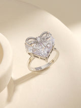 Brilliant Magic Diamond Heart Bow Ring