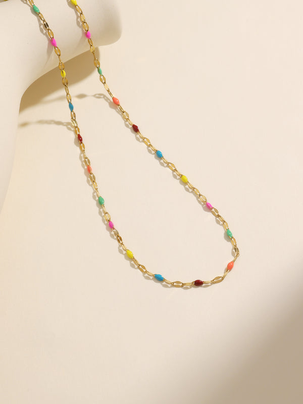 Holiday Rainbow Beaded Necklace