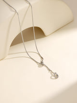 Titanium Steel Irregular Shape Pendant Double Chain Necklace