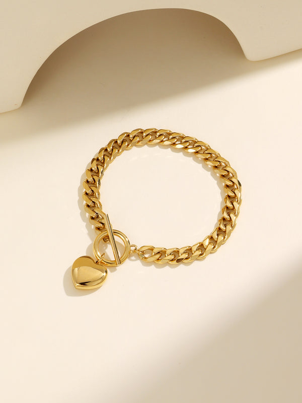 Gorgeous Tess Heart Gold Bracelet