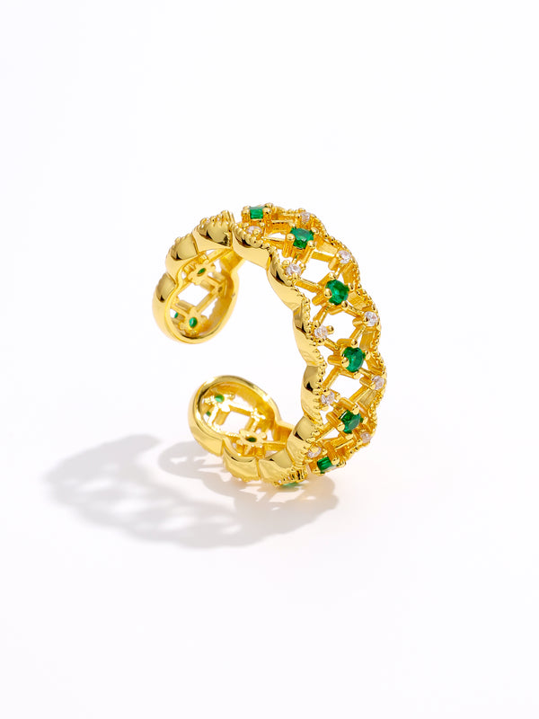Vintage Art Deco Emerald Gold Ring