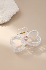 Elegant Pink Diamond Decor Clear Clip Hair Accessories