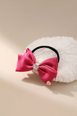 Sweet Diamond Decor Pink Bow Hair Accessories