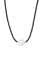 Fashion Black Bead Crystal Pearl Pendant Necklace